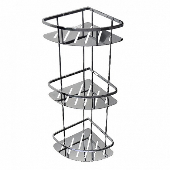 Полка 3-ярусная угловая 22 см TITAN 77355 из нержавеющей стали