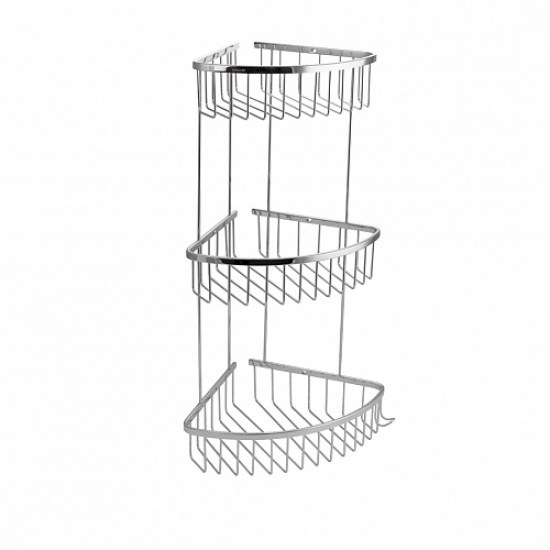 Полка 3-ярусная угловая 25/22/18 см САНАКС 75058 из нержавеющей стали