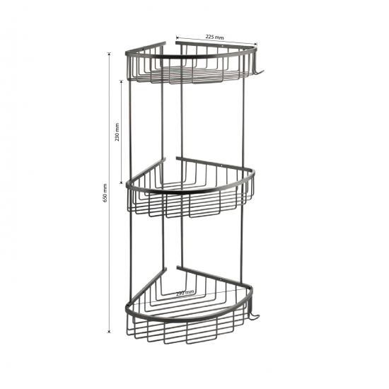 Полка 3-ярусная угловая GFmark GF-78255 графит