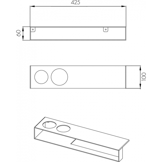 Полка для мебели АКВАТОН Лофт Урбан с полотенцедержателем, черная