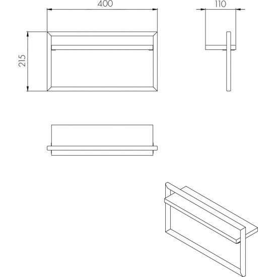 Полка для мебели АКВАТОН Лофт Урбан с полотенцедержателем, дуб орегон