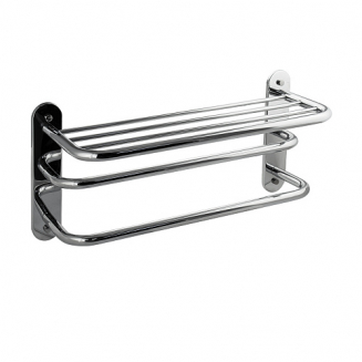 Полка для полотенца с опорой тройная САНАКС GF-1053 из нержавеющей стали