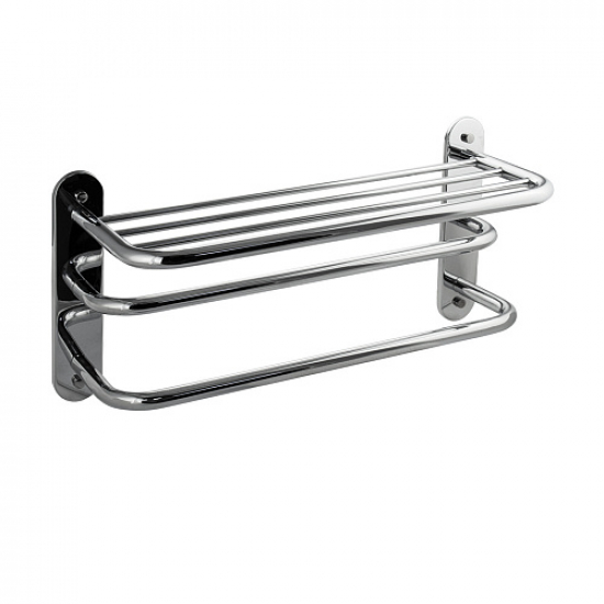 Полка для полотенца с опорой тройная САНАКС GF-1053 из нержавеющей стали