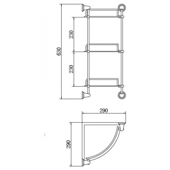 Полка FRAP F1507-3 стеклянная 3 ярусная угловая