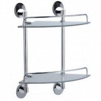 Полка FRAP F1607-2 стеклянная 2 ярусная угловая