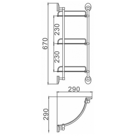 Полка FRAP F1607-3 стеклянная 3 ярусная угловая