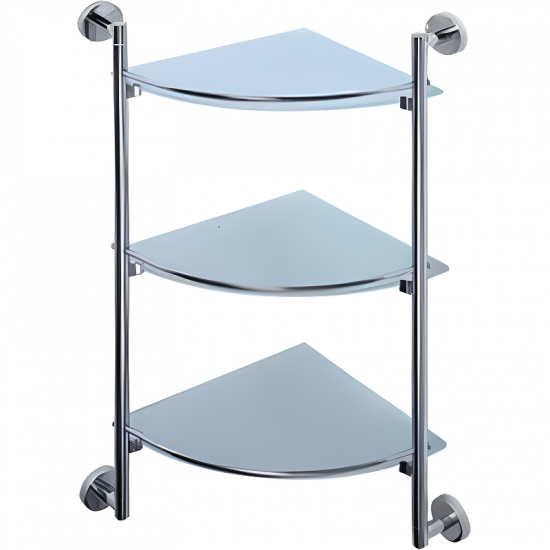 Полка FRAP F1707-3 стеклянная 3 ярусная угловая