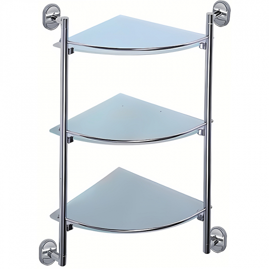 Полка FRAP F1907-3 стеклянная 3 ярусная угловая