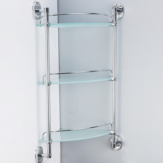 Полка FRAP F1907-3 стеклянная 3 ярусная угловая