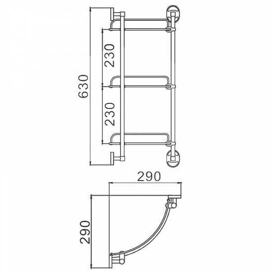 Полка FRAP F1907-3 стеклянная 3 ярусная угловая