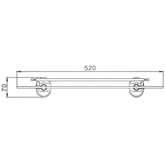 Полка FRAP F1907 стеклянная 1 ярусная