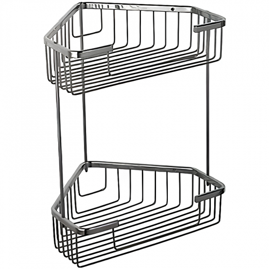 Полка FRAP F335-1 металическая 2-ярусная угловая