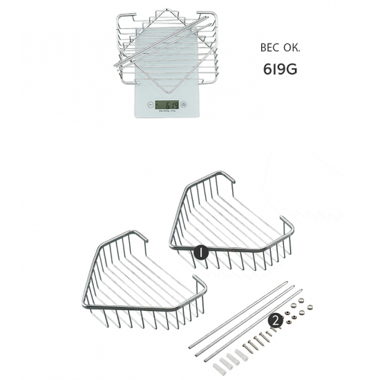 Полка FRAP F335-1 металическая 2-ярусная угловая