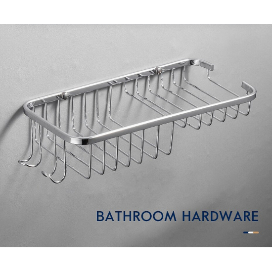 Полка FRAP F338 с мыльницей и крючками