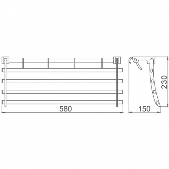 Полка FRAP F806 для полотенец с крючками