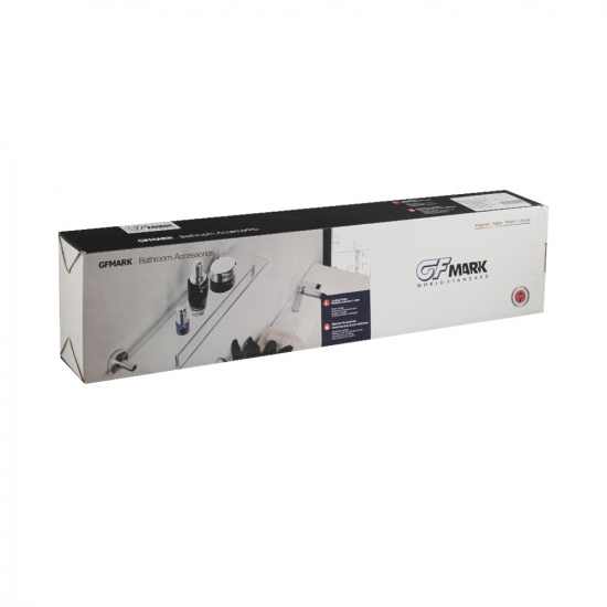 Полка стеклянная с бортом GFmark GF-80006 из нержавеющей стали
