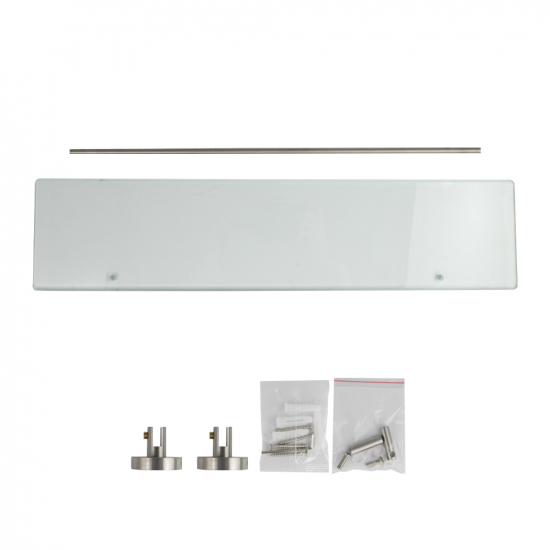 Полка стеклянная с бортом GFmark GF-80006 из нержавеющей стали