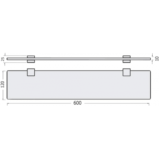 Полка STWORKI Glass Shelf 60 полкодержатели хром