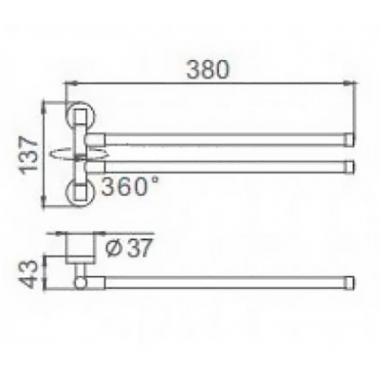 Полотенцедержатель 2 рога FRAP F112