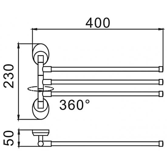 Полотенцедержатель 3 рога FRAP F1613