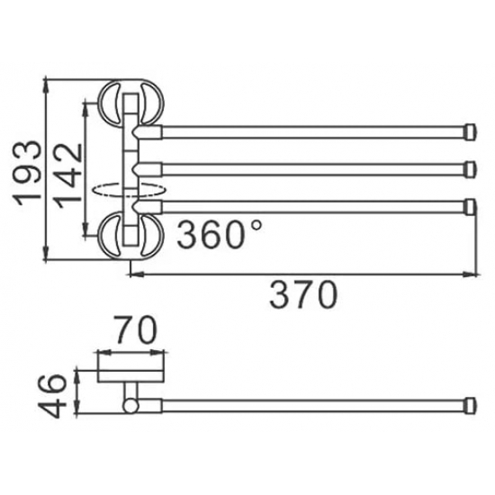 Полотенцедержатель 3 рога FRAP F1913