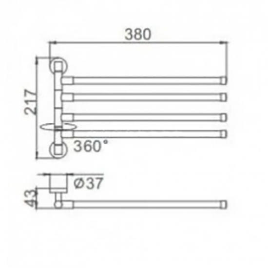Полотенцедержатель 4 рога FRAP F114 