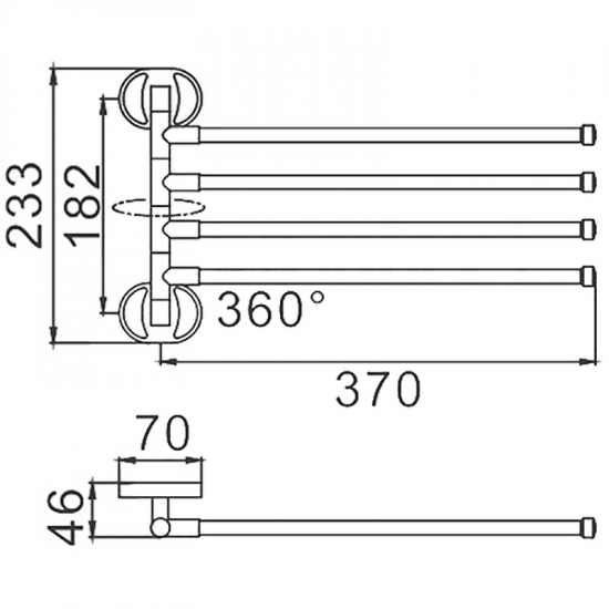 Полотенцедержатель 4 рога FRAP F1914