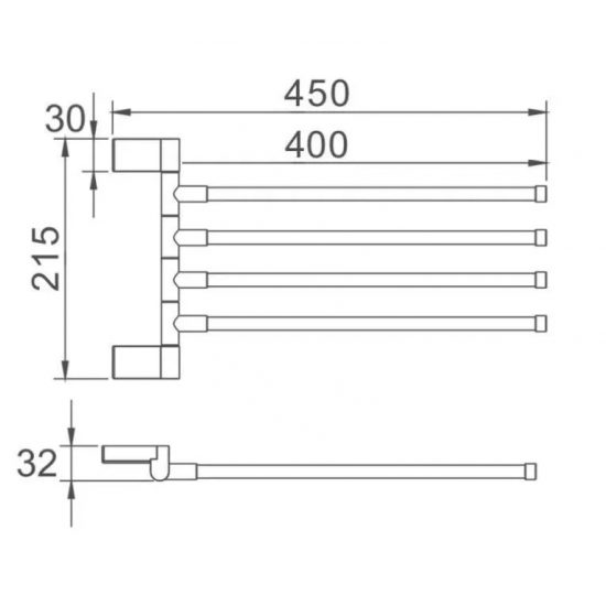 Полотенцедержатель 4 рога HAIBA HB8814