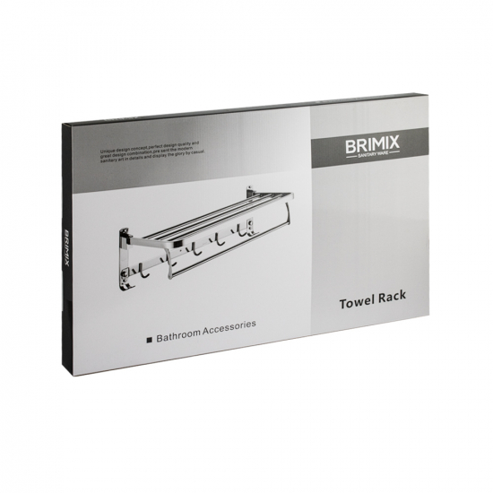 Полотенцедержатель BRIMIX 1056 с крючками, складной