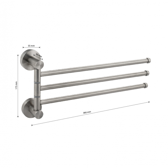 Полотенцедержатель GFmark GF-80132  поворотный тройной нержавеющая сталь