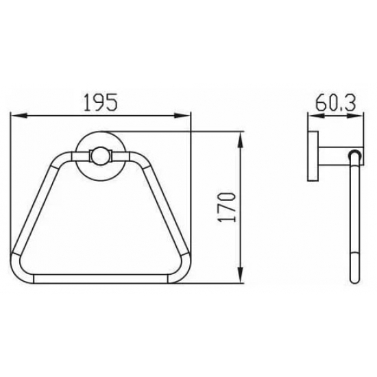 Полотенцедержатель KAISER 2001 хром (латунь)