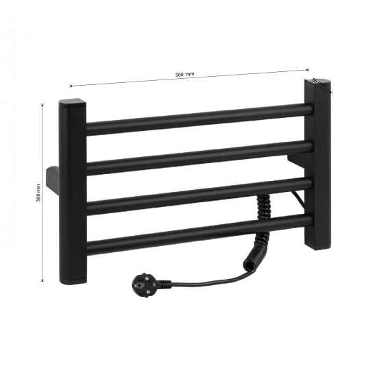 Полотенцесушитель электрический BRIMIX 08120B 300x500x85 лесенка чёрная