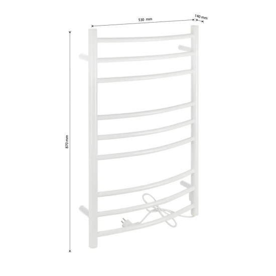 Полотенцесушитель электрический BRIMIX BK109AW9 Классик премиум дуга 870x530x110 белая