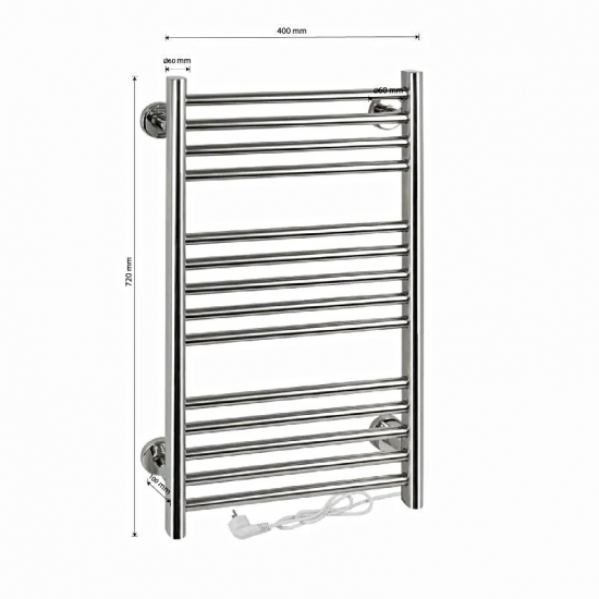 Полотенцесушитель электрический BRIMIX BK109F Эксклюзив прямой 720x400x60 хром