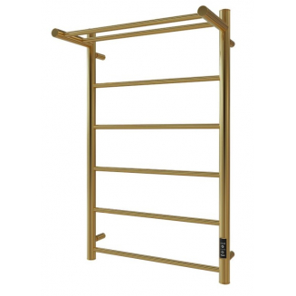 Полотенцесушитель электрический ДВИН Fj neo 80х50, глянцевое золото, с полкой