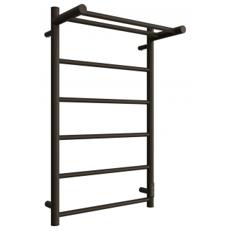 Полотенцесушитель электрический ДВИН Fj neo 80x50 чёрный матовый, с полкой