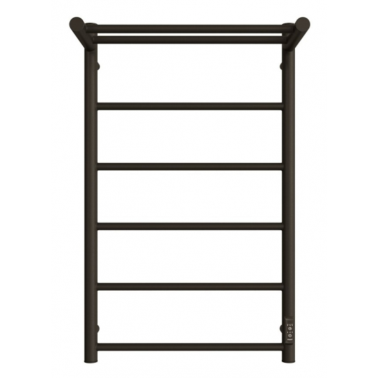 Полотенцесушитель электрический ДВИН Fj neo 80x50 чёрный матовый, с полкой