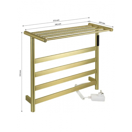 Полотенцесушитель электрический KRAFTTE 44021 510x573x220 матовое золото