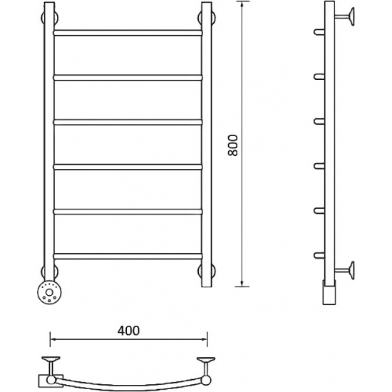 Полотенцесушитель электрический МАРГРОИД Вид 4 80x40 L