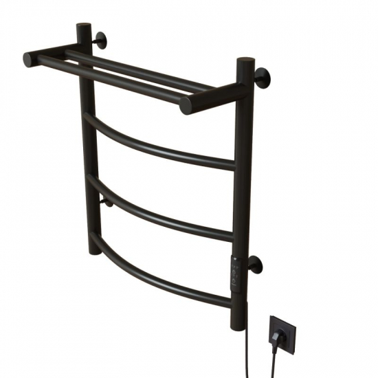 Полотенцесушитель электрический MIXLINE Capella 60x50 251 Вт, полка, чёрный