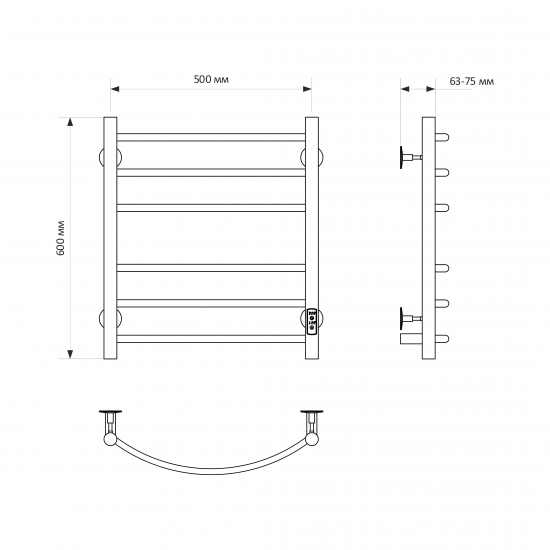 Полотенцесушитель электрический MIXLINE Capella 60x50 253 Вт, белый