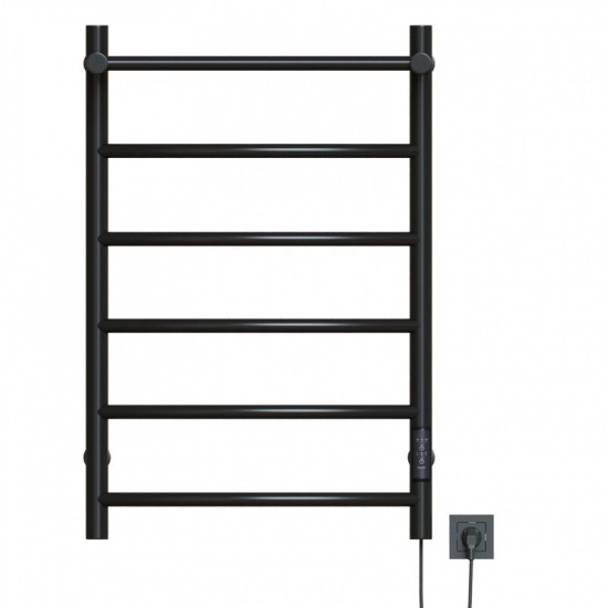 Полотенцесушитель электрический MIXLINE Capella 80x50 336 Вт, полка, чёрный