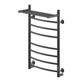 Полотенцесушитель электрический MIXLINE Capella 80x50 382 Вт, полка, чёрный