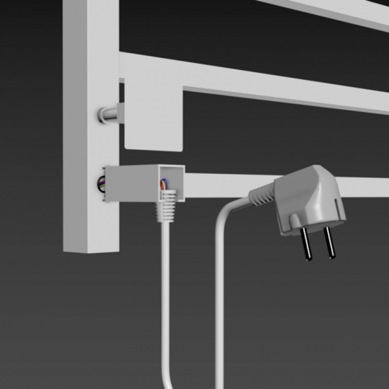 Полотенцесушитель электрический MIXLINE Fortune 80x50 560 Вт, полка, белый