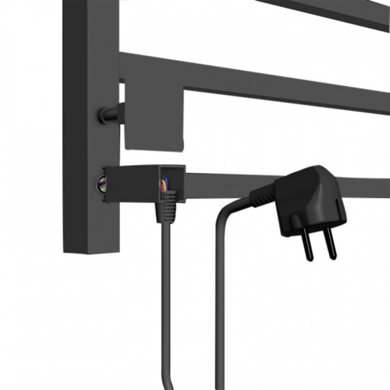 Полотенцесушитель электрический MIXLINE Fortune 80x50 560 Вт, полка, чёрный