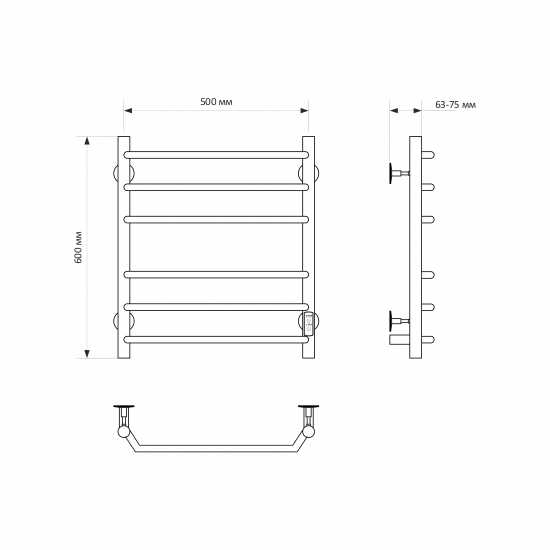 Полотенцесушитель электрический MIXLINE Mira 60x50 268 Вт, белый