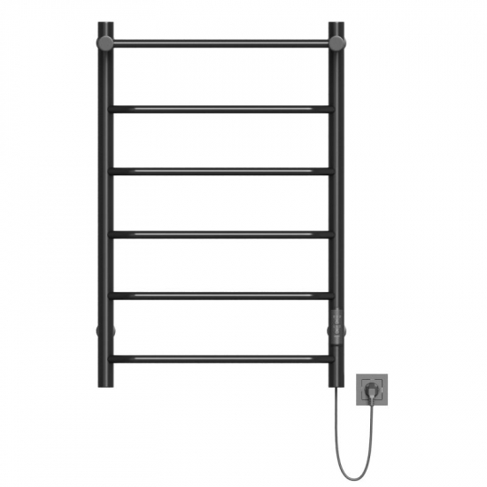 Полотенцесушитель электрический MIXLINE Mira 80x50 336 Вт, полка, чёрный