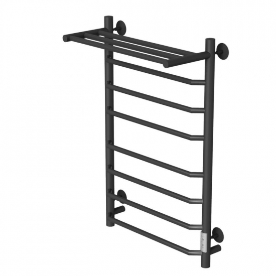 Полотенцесушитель электрический MIXLINE Mira 80x50 403 Вт, полка, чёрный