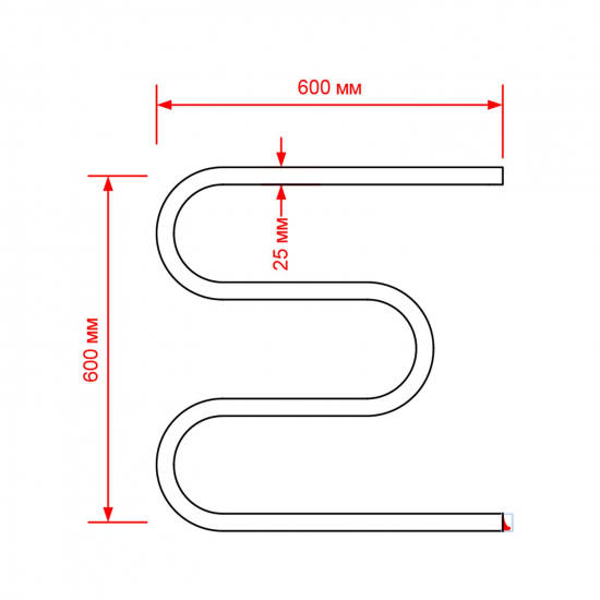 Полотенцесушитель электрический MIXLINE Simple M 60x60 222 Вт