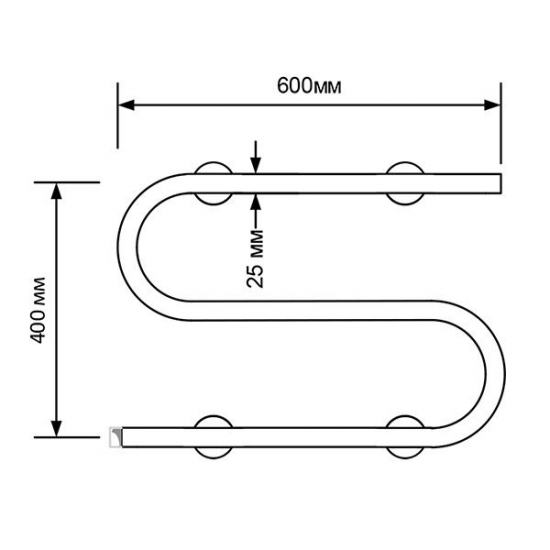 Полотенцесушитель электрический MIXLINE Simple S 40x60 146 Вт